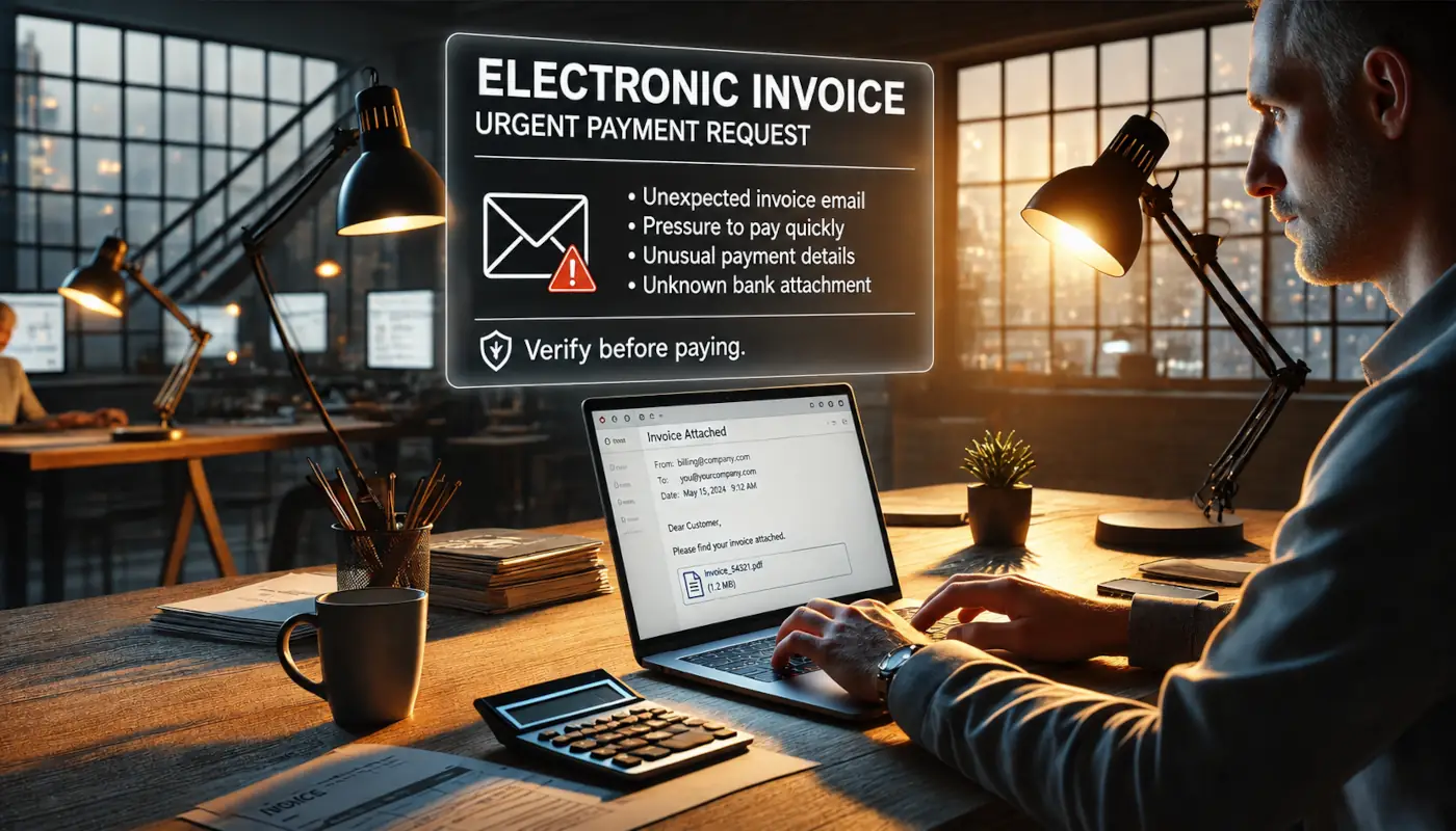 fausse facture électronique envoyée par e-mail