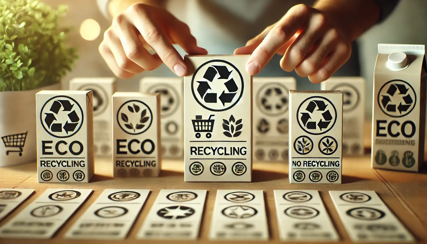 Rótulos ecológicos e logótipos vagos em embalagens