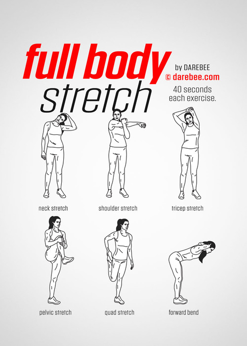 sequenza di esercizi fisici di stretching per tutto il corpo